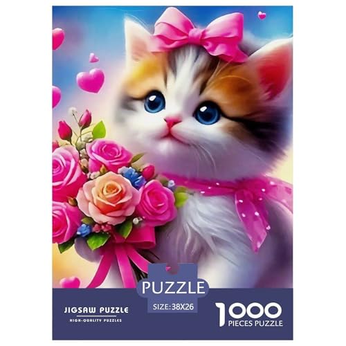 Cat Puzzle 1000 Teile Für Erwachsene Und Kinder Cute Pet Cat Lernspiel Interaktives Spielzeug Home Dekoration in Bewährter Qualität 38x26cm/1000pcs von QTIVARLEN