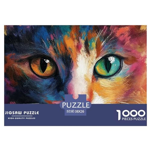 Cat Puzzle 1000 Teile Für Erwachsene Und Kinder Cute Pet Cat Lernspiel Interaktives Spielzeug Wunderschönes Dekoration in Bewährter Qualität 38x26cm/1000pcs von QTIVARLEN