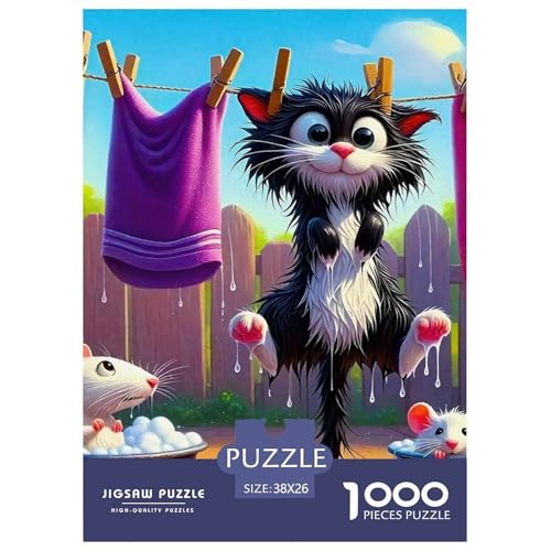 Cat Puzzle 1000 Teile Für Erwachsene Und Kinder Cute Pet Cat Lernspiel Interaktives Spielzeug Wunderschönes Dekoration in Bewährter Qualität 38x26cm/1000pcs von QTIVARLEN