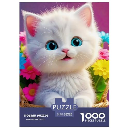 Cat Puzzle 1000 Teile Für Erwachsene Und Kinder Cute Pet Cat Lernspiel Klassische Geschenk Home Dekoration Clevere Rätsel 38x26cm/1000pcs von QTIVARLEN
