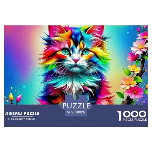 Cat Puzzle 1000 Teilige Für Erwachsene Und Kinder Cute Pet Cat Herausforderung Spiel Interaktives Spielzeug Wunderschönes Dekoration in Bewährter Qualität 38x26cm/1000pcs von QTIVARLEN