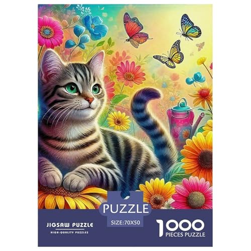Cat Puzzle 1000 Teilige Für Erwachsene Und Kinder Cute Pet Cat Herausforderung Spiel Klassische Geschenk Home Dekoration Clevere Rätsel 70x50cm/1000pcs von QTIVARLEN