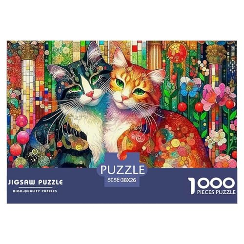 Cat Puzzle 1000 Teilige Für Erwachsene Und Kinder Cute Pet Cat Herausforderung Spiel Pädagogisches Spielzeug Home Dekoration Clevere Rätsel 38x26cm/1000pcs von QTIVARLEN