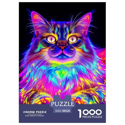 Cat Puzzle 1000 Teilige Für Erwachsene Und Kinder Cute Pet Cat Impossible Geschicklichkeitsspiel Klassische Geschenk Home Dekoration Clevere Rätsel 38x26cm/1000pcs von QTIVARLEN