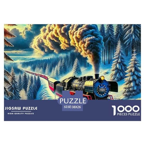 Dampfzug Puzzle 1000 Teile Für Erwachsene Und Kinder Kühler Zug Impossible Geschicklichkeitsspiel Interaktives Spielzeug Home Dekoration Clevere Rätsel 38x26cm/1000pcs von QTIVARLEN