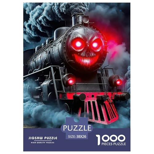 Dampfzug Puzzle 1000 Teile Für Erwachsene Und Kinder Kühler Zug Impossible Geschicklichkeitsspiel Interaktives Spielzeug Wunderschönes Dekoration Clevere Rätsel 38x26cm/1000pcs von QTIVARLEN