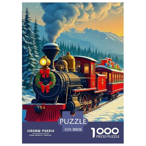 Dampfzug Puzzle 1000 Teile Für Erwachsene Und Kinder Kühler Zug Lernspiel Interaktives Spielzeug Home Dekoration in Bewährter Qualität 38x26cm/1000pcs von QTIVARLEN