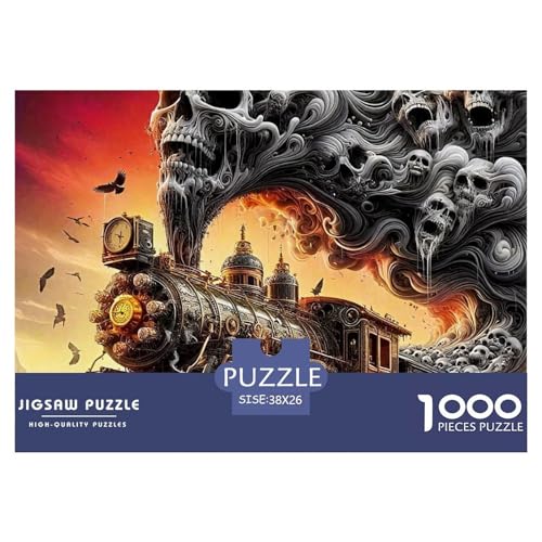 Dampfzug Puzzle 1000 Teile Für Erwachsene Und Kinder Kühler Zug Lernspiel Interaktives Spielzeug Wunderschönes Dekoration in Bewährter Qualität 38x26cm/1000pcs von QTIVARLEN