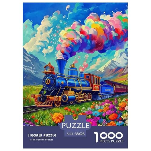 Dampfzug Puzzle 1000 Teile Für Erwachsene Und Kinder Kühler Zug Lernspiel Klassische Geschenk Wunderschönes Dekoration in Bewährter Qualität 38x26cm/1000pcs von QTIVARLEN
