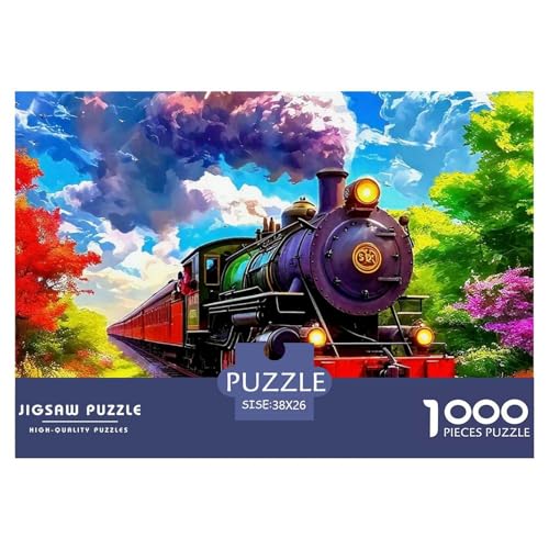 Dampfzug Puzzle 1000 Teile Für Erwachsene Und Kinder Kühler Zug Lernspiel Pädagogisches Spielzeug Home Dekoration in Bewährter Qualität 38x26cm/1000pcs von QTIVARLEN