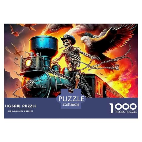 Dampfzug Puzzle 1000 Teile Für Erwachsene Und Kinder Kühler Zug Lernspiel Pädagogisches Spielzeug Wunderschönes Dekoration Clevere Rätsel 38x26cm/1000pcs von QTIVARLEN