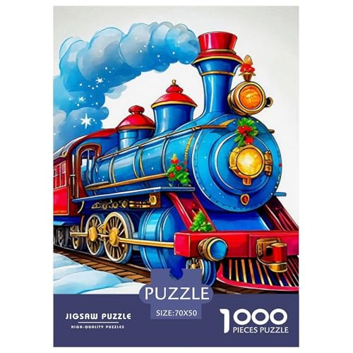 Dampfzug Puzzle 1000 Teile Für Erwachsene Und Kinder Kühler Zug Lernspiel Pädagogisches Spielzeug Wunderschönes Dekoration in Bewährter Qualität 70x50cm/1000pcs von QTIVARLEN