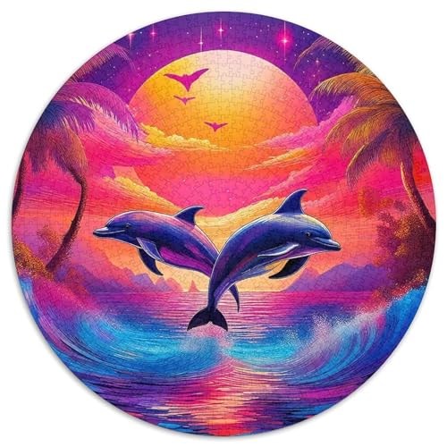 Delphin Puzzle 1000 Teile Für Erwachsene Und Kinder Meerestiere Herausforderung Spiel Interaktives Spielzeug Home Dekoration Clevere Rätsel 1000pcs (67.5x67.5cm) von QTIVARLEN