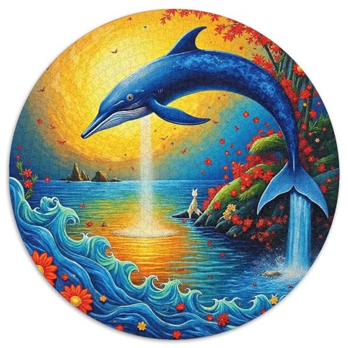 Delphin Puzzle 1000 Teile Für Erwachsene Und Kinder Meerestiere Herausforderung Spiel Interaktives Spielzeug Home Dekoration Clevere Rätsel 1000pcs (67.5x67.5cm) von QTIVARLEN