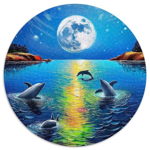 Delphin Puzzle 1000 Teile Für Erwachsene Und Kinder Meerestiere Herausforderung Spiel Interaktives Spielzeug Wunderschönes Dekoration Clevere Rätsel 1000pcs (67.5x67.5cm) von QTIVARLEN