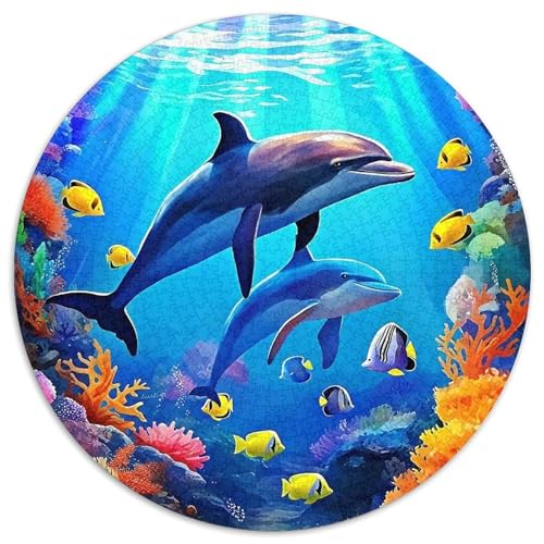 Delphin Puzzle 1000 Teile Für Erwachsene Und Kinder Meerestiere Herausforderung Spiel Klassische Geschenk Home Dekoration Clevere Rätsel 1000pcs (67.5x67.5cm) von QTIVARLEN