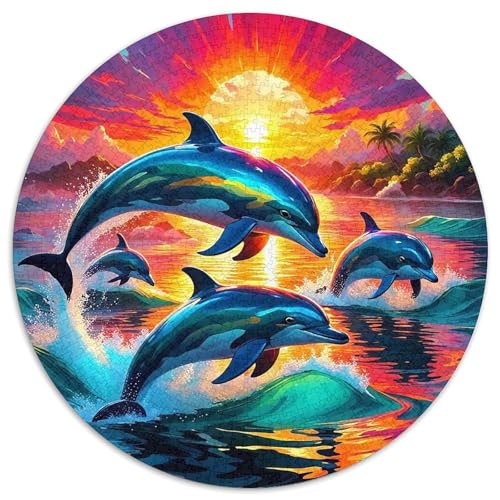 Delphin Puzzle 1000 Teile Für Erwachsene Und Kinder Meerestiere Herausforderung Spiel Klassische Geschenk Home Dekoration Clevere Rätsel 1000pcs (67.5x67.5cm) von QTIVARLEN