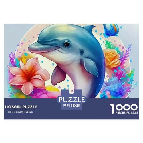Delphin Puzzle 1000 Teile Für Erwachsene Und Kinder Meerestiere Herausforderung Spiel Klassische Geschenk Home Dekoration in Bewährter Qualität 38x26cm/1000pcs von QTIVARLEN