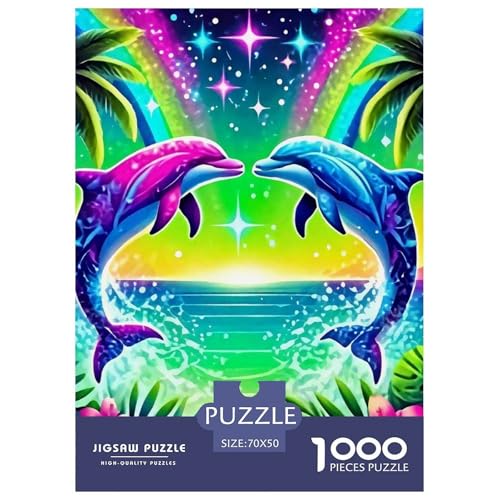 Delphin Puzzle 1000 Teile Für Erwachsene Und Kinder Meerestiere Herausforderung Spiel Klassische Geschenk Home Dekoration in Bewährter Qualität 70x50cm/1000pcs von QTIVARLEN