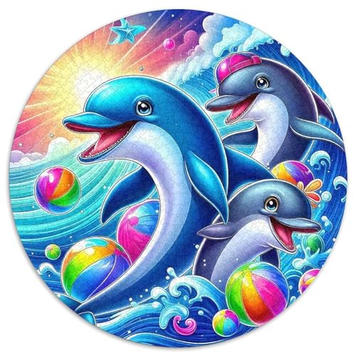 Delphin Puzzle 1000 Teile Für Erwachsene Und Kinder Meerestiere Herausforderung Spiel Klassische Geschenk Wunderschönes Dekoration Clevere Rätsel 1000pcs (67.5x67.5cm) von QTIVARLEN