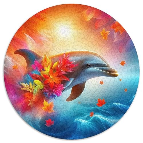 Delphin Puzzle 1000 Teile Für Erwachsene Und Kinder Meerestiere Herausforderung Spiel Klassische Geschenk Wunderschönes Dekoration Clevere Rätsel 1000pcs (67.5x67.5cm) von QTIVARLEN