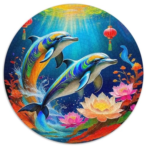 Delphin Puzzle 1000 Teile Für Erwachsene Und Kinder Meerestiere Herausforderung Spiel Pädagogisches Spielzeug Home Dekoration Clevere Rätsel 1000pcs (67.5x67.5cm) von QTIVARLEN