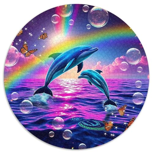 Delphin Puzzle 1000 Teile Für Erwachsene Und Kinder Meerestiere Herausforderung Spiel Pädagogisches Spielzeug Home Dekoration Clevere Rätsel 1000pcs (67.5x67.5cm) von QTIVARLEN