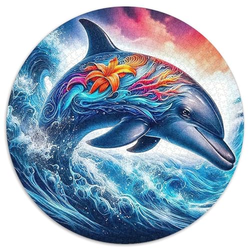 Delphin Puzzle 1000 Teile Für Erwachsene Und Kinder Meerestiere Herausforderung Spiel Pädagogisches Spielzeug Wunderschönes Dekoration Clevere Rätsel 1000pcs (67.5x67.5cm) von QTIVARLEN