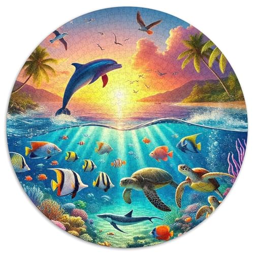 Delphin Puzzle 1000 Teile Für Erwachsene Und Kinder Meerestiere Herausforderung Spiel Pädagogisches Spielzeug Wunderschönes Dekoration in Bewährter Qualität 1000pcs (67.5x67.5cm) von QTIVARLEN