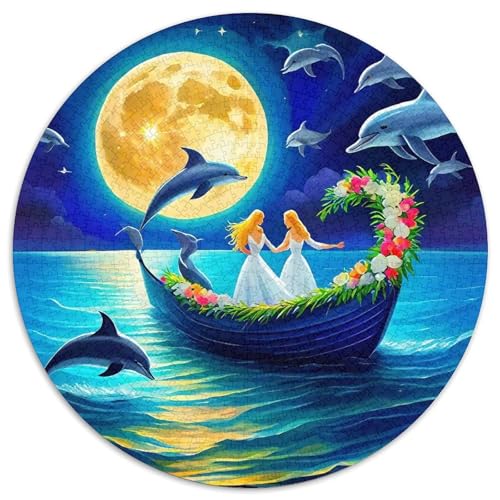 Delphin Puzzle 1000 Teile Für Erwachsene Und Kinder Meerestiere Impossible Geschicklichkeitsspiel Interaktives Spielzeug Home Dekoration Clevere Rätsel 1000pcs (67.5x67.5cm) von QTIVARLEN