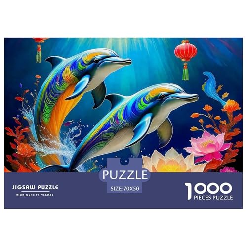 Delphin Puzzle 1000 Teile Für Erwachsene Und Kinder Meerestiere Impossible Geschicklichkeitsspiel Interaktives Spielzeug Home Dekoration in Bewährter Qualität 70x50cm/1000pcs Delphin Puzzle 1000 Teile Für Erwachsene Und Kinder Meerestiere Impossible Geschicklichkeitsspiel Interaktives Spielzeug Home Dekoration in Bewährter Qualität 70x50cm/1000pcs von QTIVARLEN