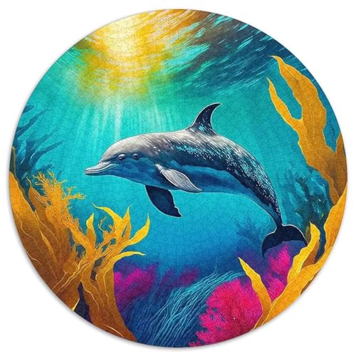 Delphin Puzzle 1000 Teile Für Erwachsene Und Kinder Meerestiere Impossible Geschicklichkeitsspiel Interaktives Spielzeug Wunderschönes Dekoration in Bewährter Qualität 1000pcs (67.5x67.5cm) von QTIVARLEN