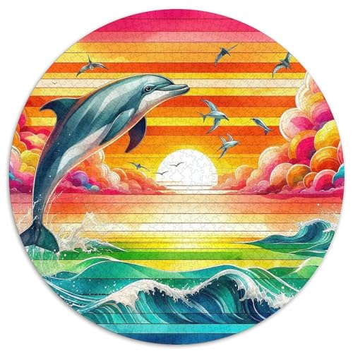 Delphin Puzzle 1000 Teile Für Erwachsene Und Kinder Meerestiere Impossible Geschicklichkeitsspiel Pädagogisches Spielzeug Home Dekoration Clevere Rätsel 1000pcs (67.5x67.5cm) von QTIVARLEN