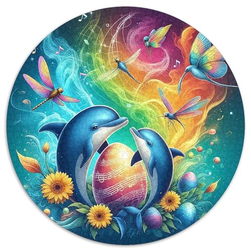 Delphin Puzzle 1000 Teile Für Erwachsene Und Kinder Meerestiere Impossible Geschicklichkeitsspiel Pädagogisches Spielzeug Wunderschönes Dekoration Clevere Rätsel 1000pcs (67.5x67.5cm) von QTIVARLEN
