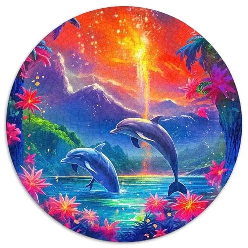Delphin Puzzle 1000 Teile Für Erwachsene Und Kinder Meerestiere Impossible Geschicklichkeitsspiel Pädagogisches Spielzeug Wunderschönes Dekoration Clevere Rätsel 1000pcs (67.5x67.5cm) von QTIVARLEN