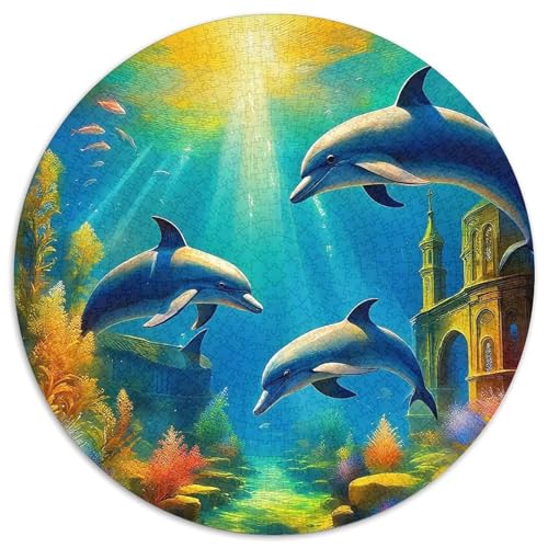 Delphin Puzzle 1000 Teile Für Erwachsene Und Kinder Meerestiere Lernspiel Interaktives Spielzeug Home Dekoration Clevere Rätsel 1000pcs (67.5x67.5cm) von QTIVARLEN
