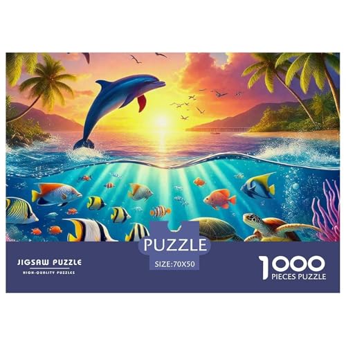Delphin Puzzle 1000 Teile Für Erwachsene Und Kinder Meerestiere Lernspiel Interaktives Spielzeug Home Dekoration Clevere Rätsel 70x50cm/1000pcs Delphin Puzzle 1000 Teile Für Erwachsene Und Kinder Meerestiere Lernspiel Interaktives Spielzeug Home Dekoration Clevere Rätsel 70x50cm/1000pcs von QTIVARLEN