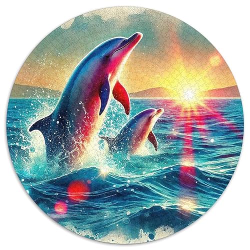 Delphin Puzzle 1000 Teile Für Erwachsene Und Kinder Meerestiere Lernspiel Interaktives Spielzeug Wunderschönes Dekoration in Bewährter Qualität 1000pcs (67.5x67.5cm) von QTIVARLEN
