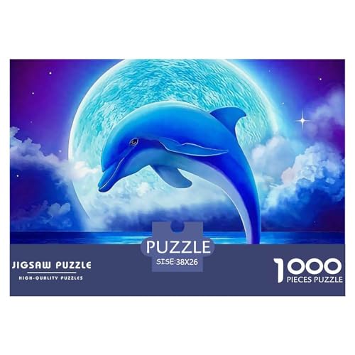 Delphin Puzzle 1000 Teile Für Erwachsene Und Kinder Meerestiere Lernspiel Klassische Geschenk Home Dekoration Clevere Rätsel 38x26cm/1000pcs von QTIVARLEN