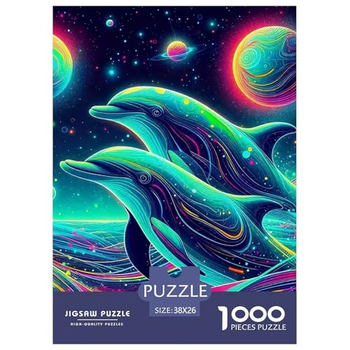 Delphin Puzzle 1000 Teile Für Erwachsene Und Kinder Meerestiere Lernspiel Klassische Geschenk Home Dekoration Clevere Rätsel 38x26cm/1000pcs von QTIVARLEN
