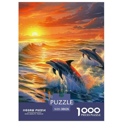 Delphin Puzzle 1000 Teile Für Erwachsene Und Kinder Meerestiere Lernspiel Klassische Geschenk Home Dekoration in Bewährter Qualität 38x26cm/1000pcs von QTIVARLEN