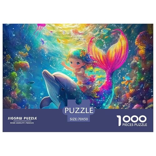 Delphin Puzzle 1000 Teile Für Erwachsene Und Kinder Meerestiere Lernspiel Klassische Geschenk Home Dekoration in Bewährter Qualität 70x50cm/1000pcs von QTIVARLEN