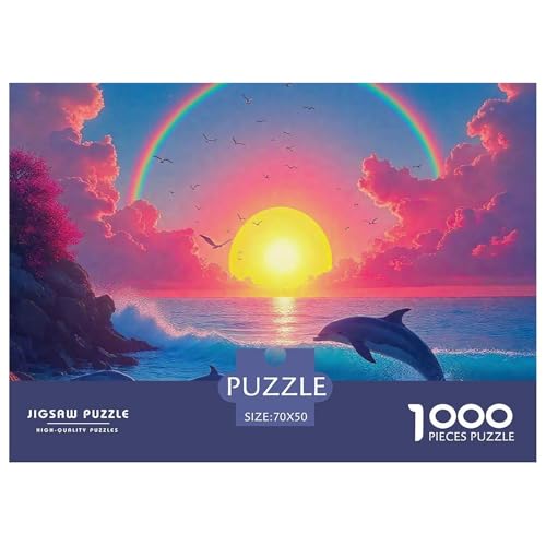 Delphin Puzzle 1000 Teile Für Erwachsene Und Kinder Meerestiere Lernspiel Klassische Geschenk Home Dekoration in Bewährter Qualität 70x50cm/1000pcs von QTIVARLEN