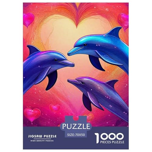 Delphin Puzzle 1000 Teile Für Erwachsene Und Kinder Meerestiere Lernspiel Klassische Geschenk Home Dekoration in Bewährter Qualität 70x50cm/1000pcs von QTIVARLEN
