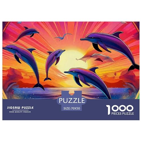 Delphin Puzzle 1000 Teile Für Erwachsene Und Kinder Meerestiere Lernspiel Klassische Geschenk Home Dekoration in Bewährter Qualität 70x50cm/1000pcs von QTIVARLEN