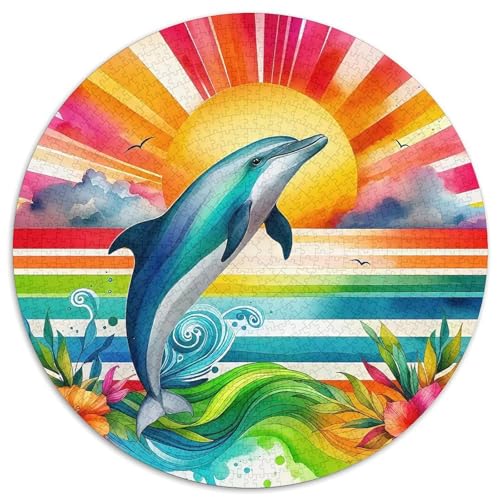Delphin Puzzle 1000 Teile Für Erwachsene Und Kinder Meerestiere Lernspiel Klassische Geschenk Wunderschönes Dekoration Clevere Rätsel 1000pcs (67.5x67.5cm) von QTIVARLEN