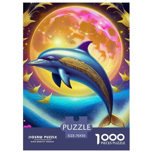 Delphin Puzzle 1000 Teile Für Erwachsene Und Kinder Meerestiere Lernspiel Klassische Geschenk Wunderschönes Dekoration Clevere Rätsel 70x50cm/1000pcs von QTIVARLEN