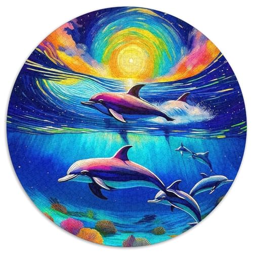 Delphin Puzzle 1000 Teile Für Erwachsene Und Kinder Meerestiere Lernspiel Klassische Geschenk Wunderschönes Dekoration in Bewährter Qualität 1000pcs (67.5x67.5cm) von QTIVARLEN