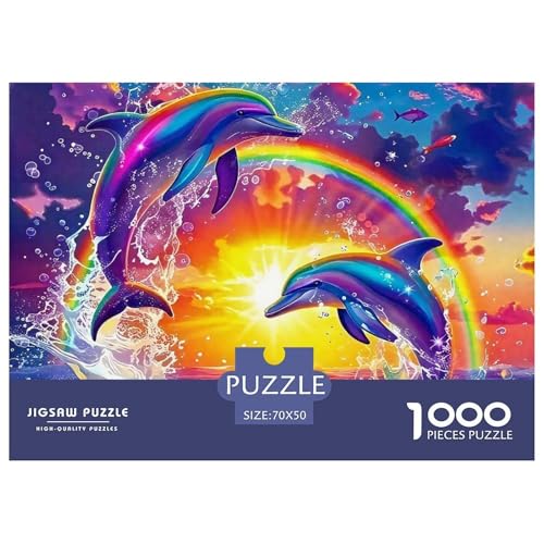 Delphin Puzzle 1000 Teile Für Erwachsene Und Kinder Meerestiere Lernspiel Pädagogisches Spielzeug Home Dekoration Clevere Rätsel 70x50cm/1000pcs von QTIVARLEN