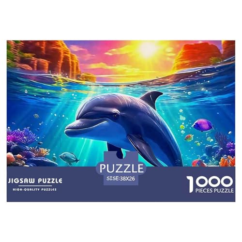 Delphin Puzzle 1000 Teile Für Erwachsene Und Kinder Meerestiere Lernspiel Pädagogisches Spielzeug Home Dekoration in Bewährter Qualität 38x26cm/1000pcs von QTIVARLEN